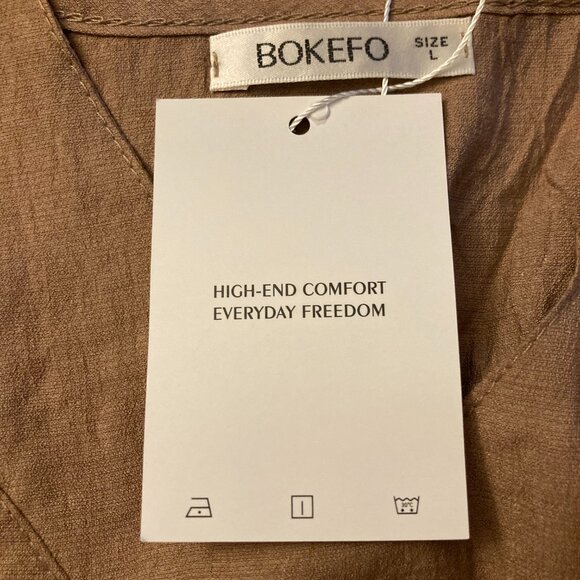 Bokefo Coffee Colored Woman's Pajamas (Loungewear) Shorts set - Size L - Picture 4 of 6